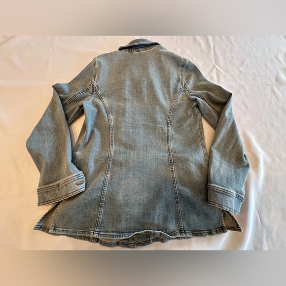 Chico's Floral Embroidered Denim Jean Jacket Size 0/Small - Picture 10 of 11